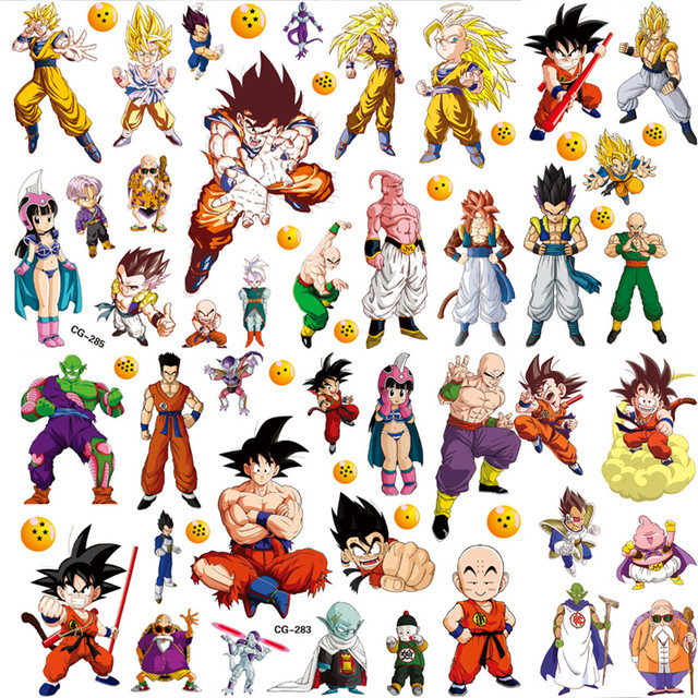 Anime Dragon Ball Tatuagem Adesivos Dos Desenhos Animados Son Goku Super  Saiyan Adesivos À Prova Dwaterproof Água Bonito Kakarotto Figura Engraçado  Presentes De Natal - Derivados De Animação / Produtos Periféricos -  AliExpress